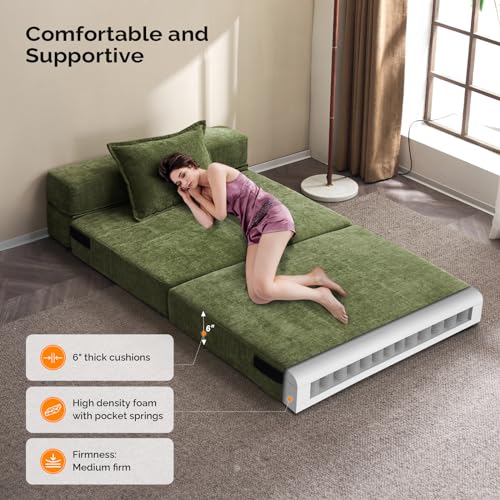 VINGLI Versatile Futon Sofa Bed with Pillows