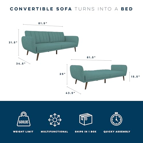 Light Blue Novogratz Brittany Futon Sofa