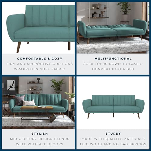 Light Blue Novogratz Brittany Futon Sofa