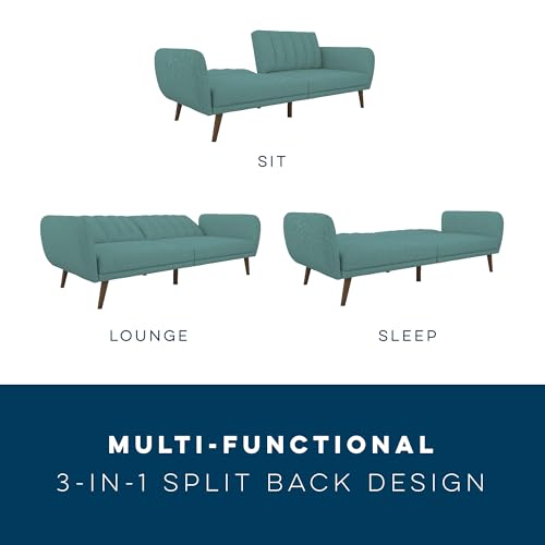 Light Blue Novogratz Brittany Futon Sofa
