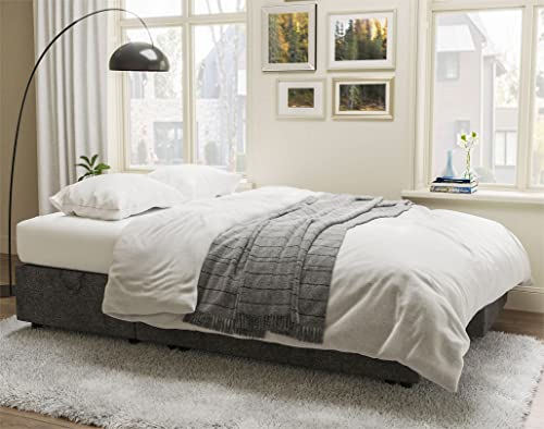 VanAcc Grey Linen Sleeper Sofa with Storage Chaise