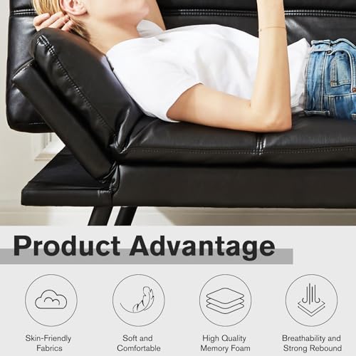 DUMOS Modern Convertible Memory Foam Futon Sofa
