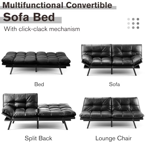 DUMOS Modern Convertible Memory Foam Futon Sofa
