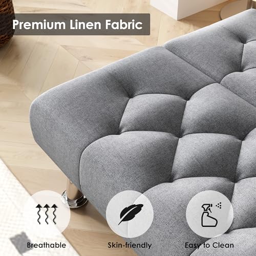 Modern Convertible Futon Sofa Bed with Cupholders