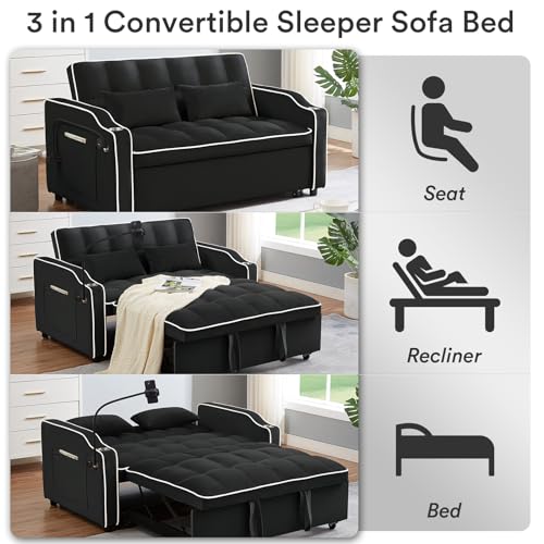 Black Full Size Rovibek Sofa Bed