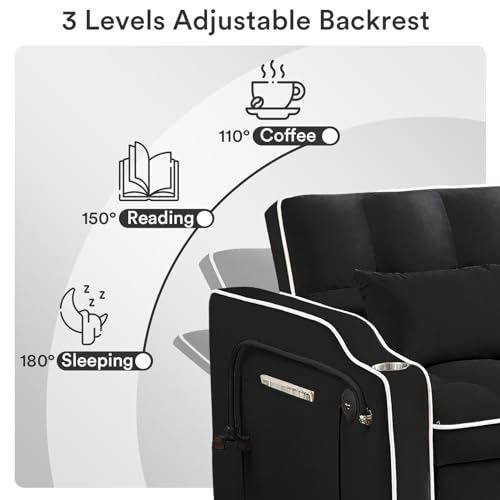 Black Full Size Rovibek Sofa Bed