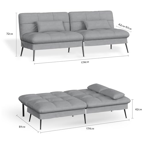 Dark Grey COMHOMA Futon Sofa Bed