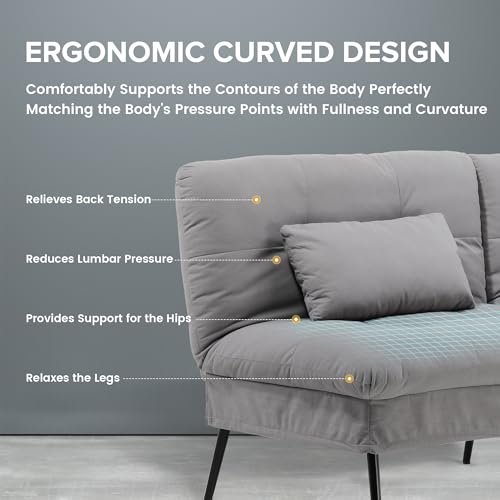 Dark Grey COMHOMA Futon Sofa Bed