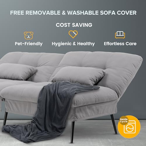 Dark Grey COMHOMA Futon Sofa Bed