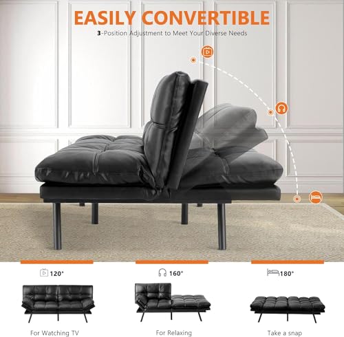 Sweetcrispy Foldable Sofa Bed with Memory Foam