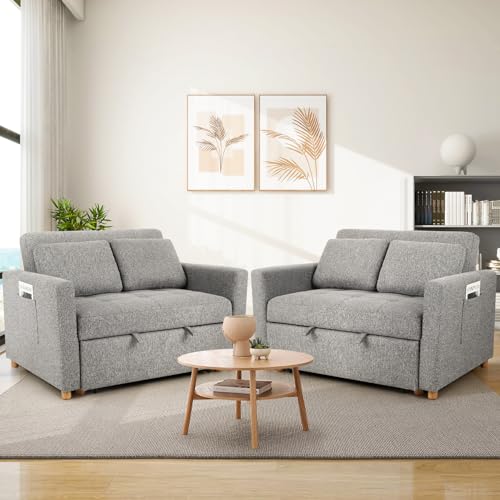 Gray Convertible 3-in-1 Sleeper Sofa Bed