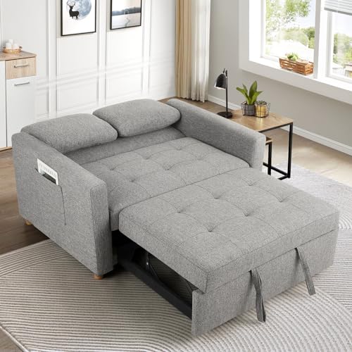 Gray Convertible 3-in-1 Sleeper Sofa Bed