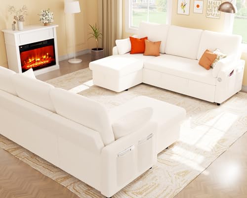 Ucloveria 84" L-Shaped Sleeper Sofa with Chaise
