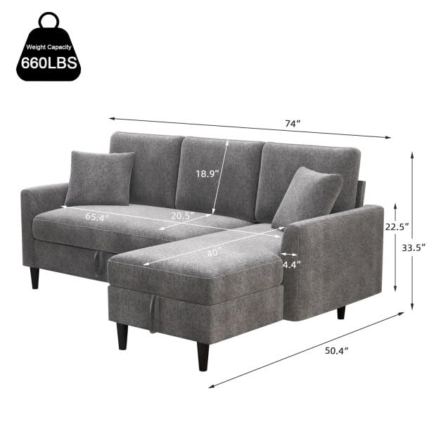 Modern 3-in-1 Convertible Sleeper Sofa Bed