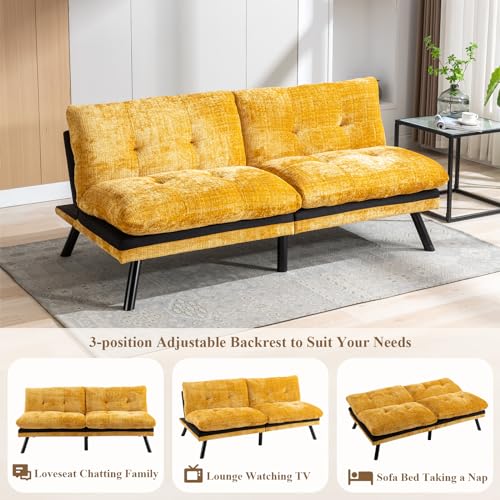 Anwick Convertible Futon Sofa Bed - Yellow