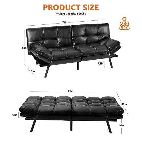 Modern Black Sofa Bed for Small Spaces