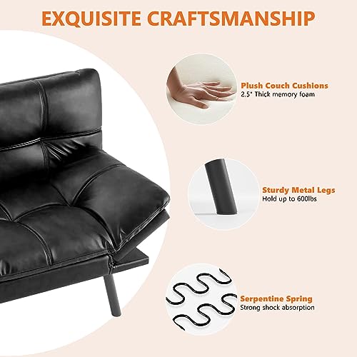 Modern Black Sofa Bed for Small Spaces