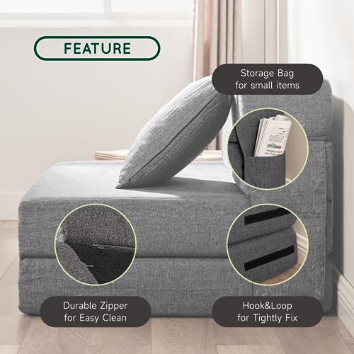 Z-hom Convertible Memory Foam Sofa Bed - Dark Grey