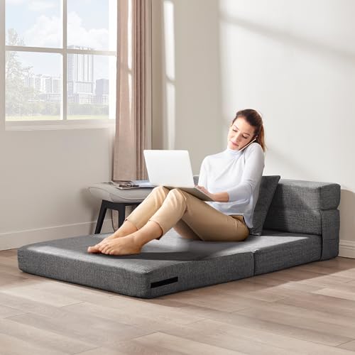 Z-hom Convertible Memory Foam Sofa Bed - Dark Grey