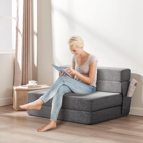 Z-hom Convertible Memory Foam Sofa Bed - Dark Grey
