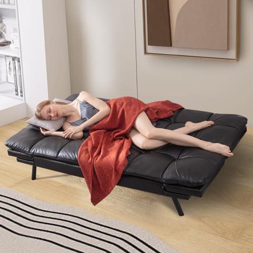 Light Black Convertible Memory Foam Sofa Bed