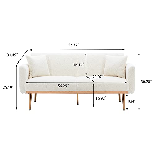 Modern Convertible Futon Sofa Bed with Pillows