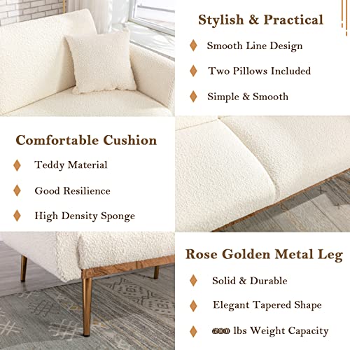 Modern Convertible Futon Sofa Bed with Pillows