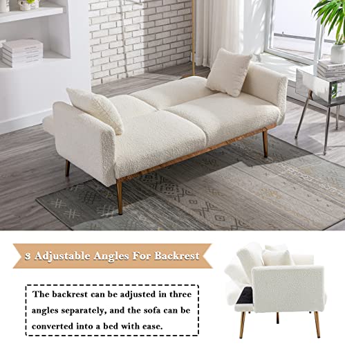 Modern Convertible Futon Sofa Bed with Pillows