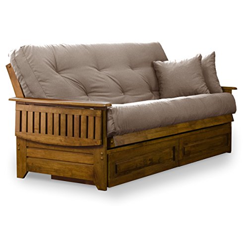 Queen Brentwood Tray Arm Futon Frame and Mattress