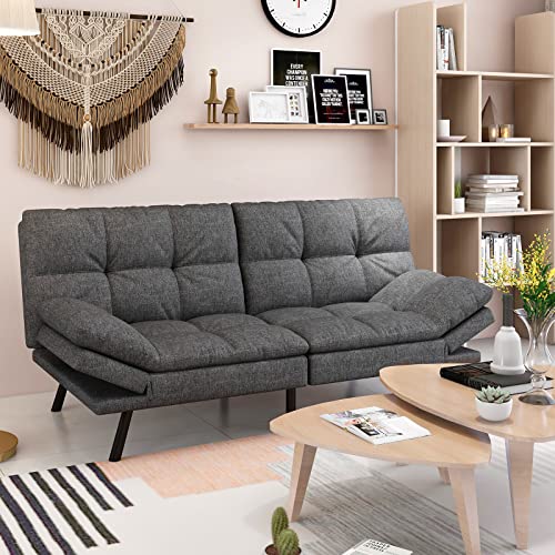 Wood-It Memory Foam Convertible Sofa Bed - Dark Gray