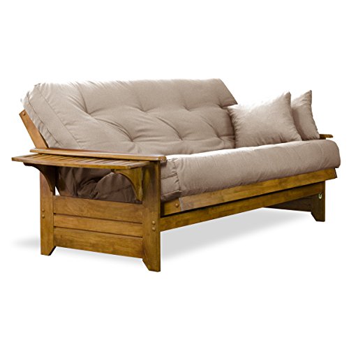 Queen Brentwood Tray Arm Futon Frame and Mattress