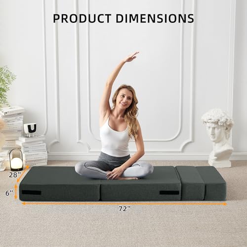 Folding Sofa Bed with Pillow – Dark Gray