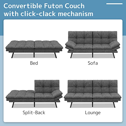 Wood-It Memory Foam Convertible Sofa Bed - Dark Gray