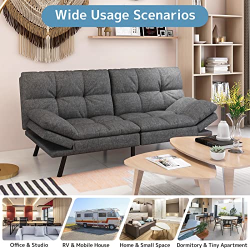 Wood-It Memory Foam Convertible Sofa Bed - Dark Gray