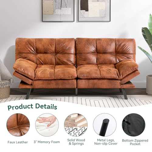 Brown Convertible Futon Sofa Bed and Couch