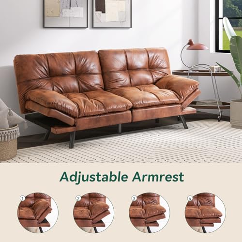 Brown Convertible Futon Sofa Bed and Couch