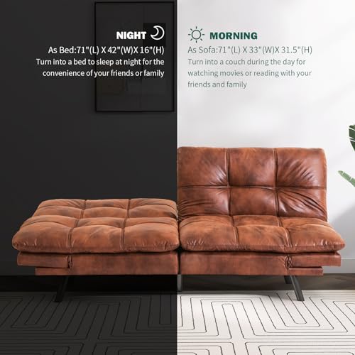 Brown Convertible Futon Sofa Bed and Couch