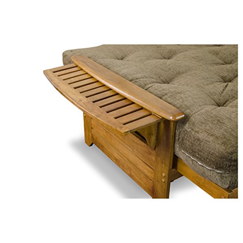 Brentwood Full Size Wood Futon Frame with Drawers