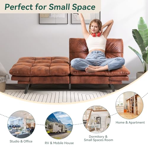 Brown Convertible Futon Sofa Bed and Couch