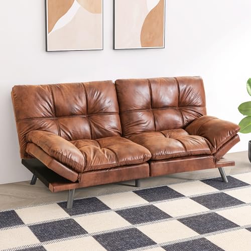 Memory Foam Convertible Futon Sofa Bed - Brown