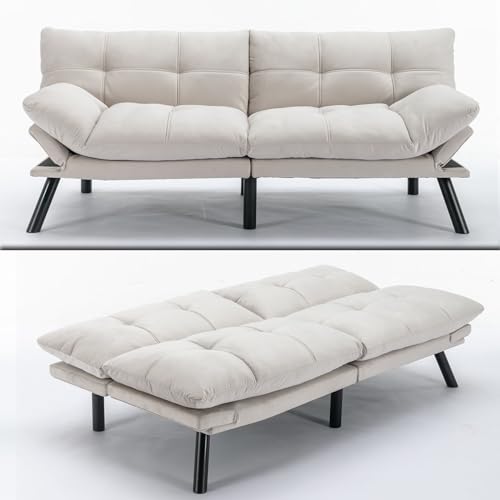 71" Velvet Convertible Futon Sofa Bed