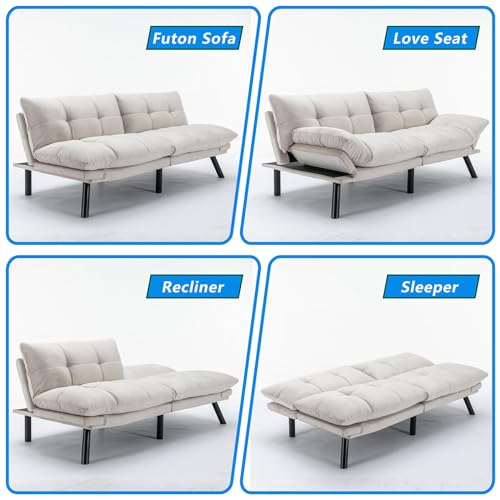 71" Velvet Convertible Futon Sofa Bed