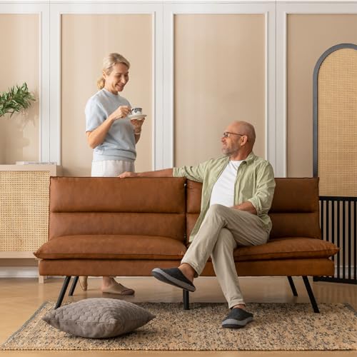 Memory Foam Convertible Futon Sofa Bed - Brown