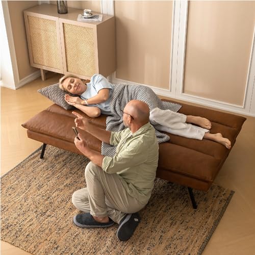 Memory Foam Convertible Futon Sofa Bed - Brown