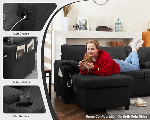 2-in-1 Sofa Bed with Storage and USB