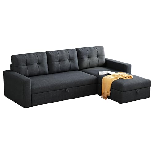 ACQCA L-Shape Sectional Sleeper Sofa with Storage Chaise