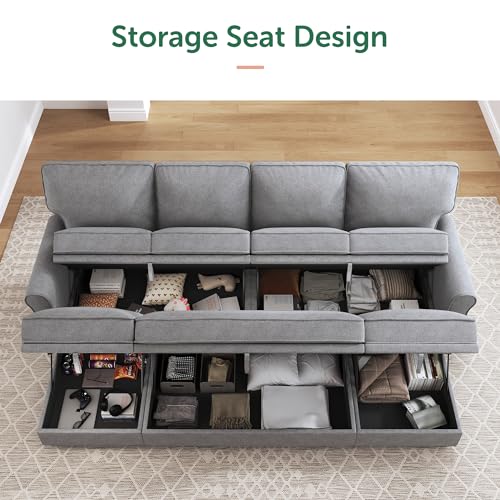 HONBAY Convertible Sectional Sofa Set with Storage Seat