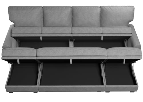 HONBAY Convertible Sectional Sofa Set with Storage Seat