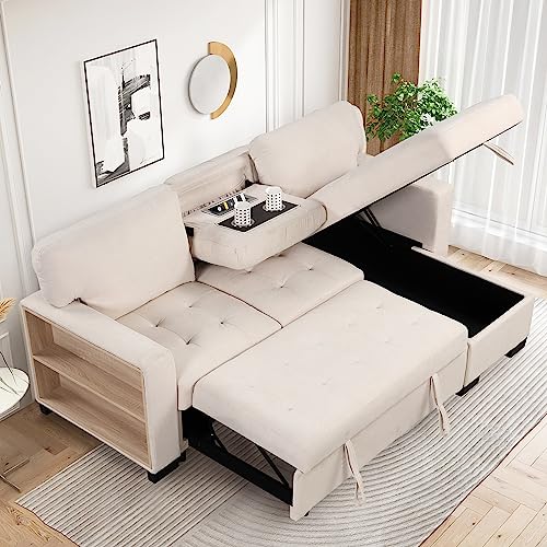 Convertible L-Shaped Sofa with Storage & USB Charging