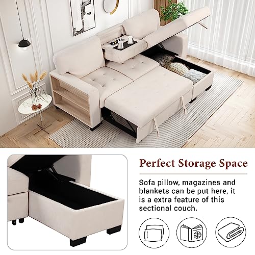 Convertible L-Shaped Sofa with Storage & USB Charging